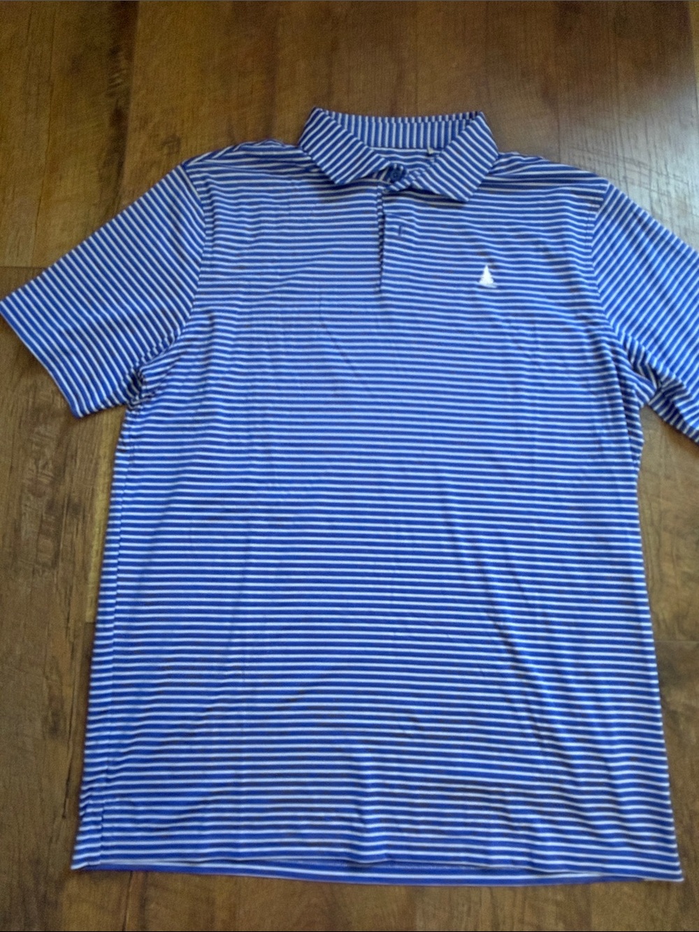 Puma Blue and White Striped Men's Polo
